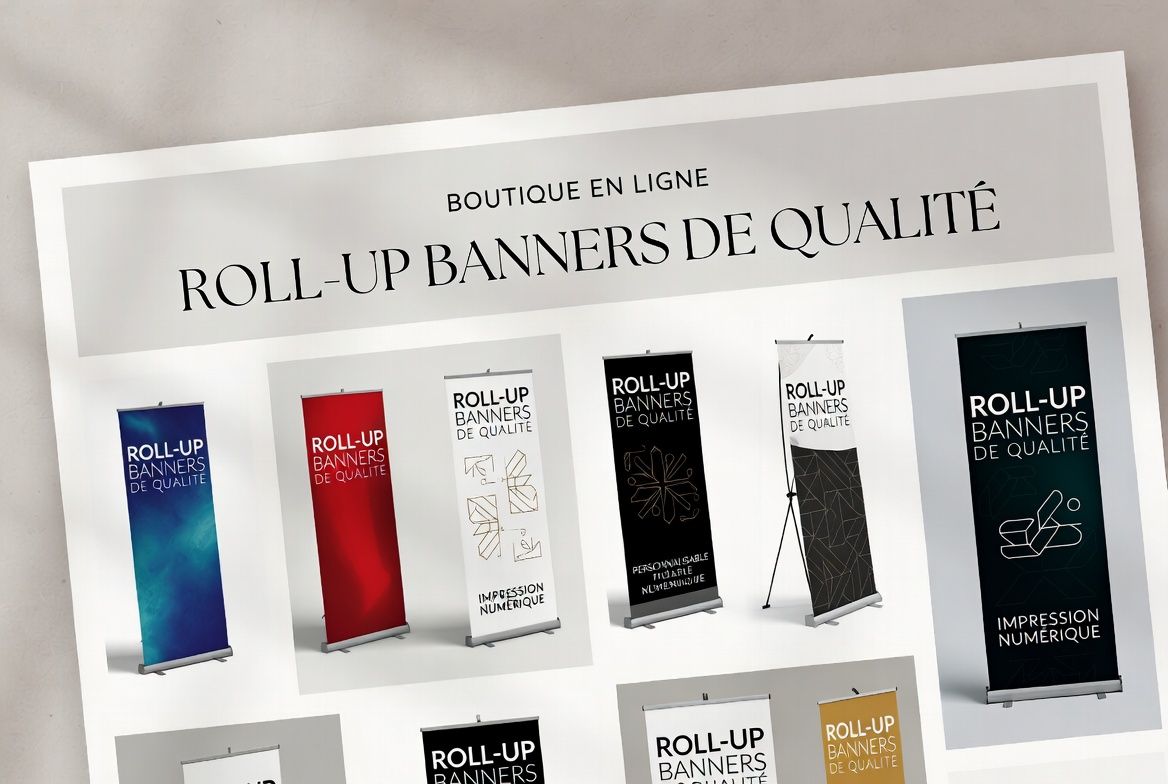 Impression Roll-up vous propose toute une palette de supports publicitaires de qualité
