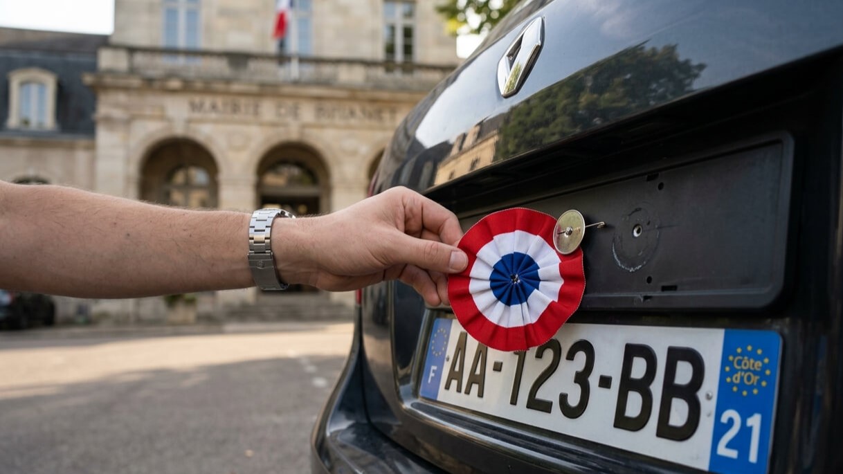 La cocarde tricolore ne peut pas être apposée sur le véhicule du maire.